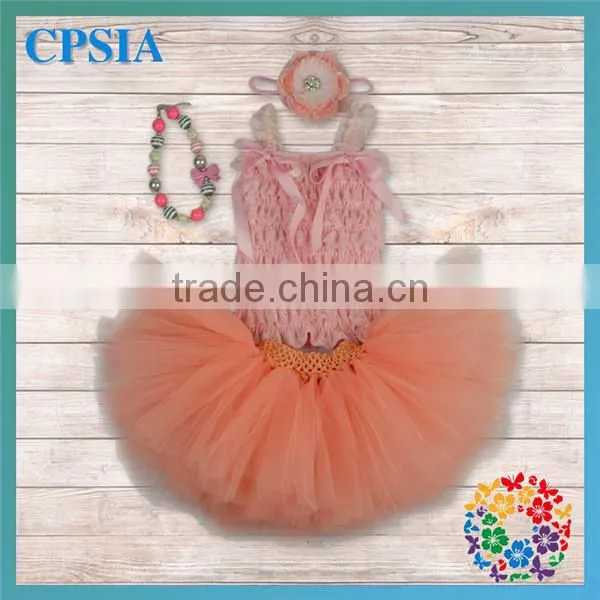 Red Christmas Baby Clothing Lace Top & Skirt & headband & Necklace Set Wholesale Children's Boutique Clothing