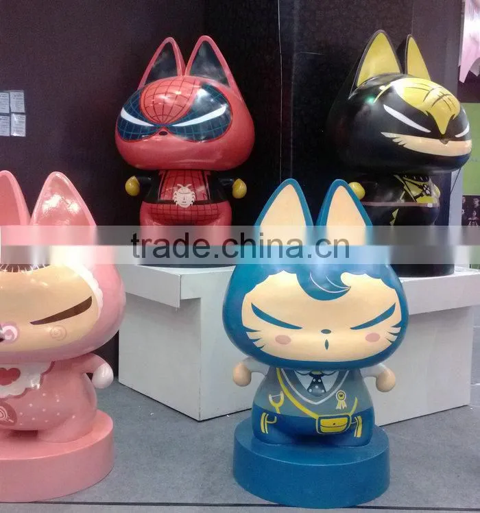 Fiberglass cartoon cat sculpture