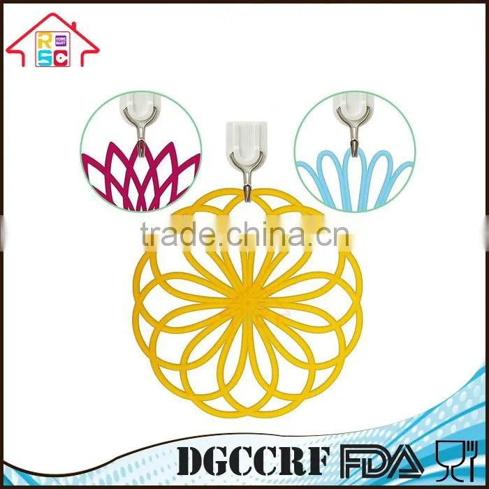 NBRSC Flexible Durable Non Slip Silicone Multi-Use Flower Trivet Pot Holder Mat Set of 3