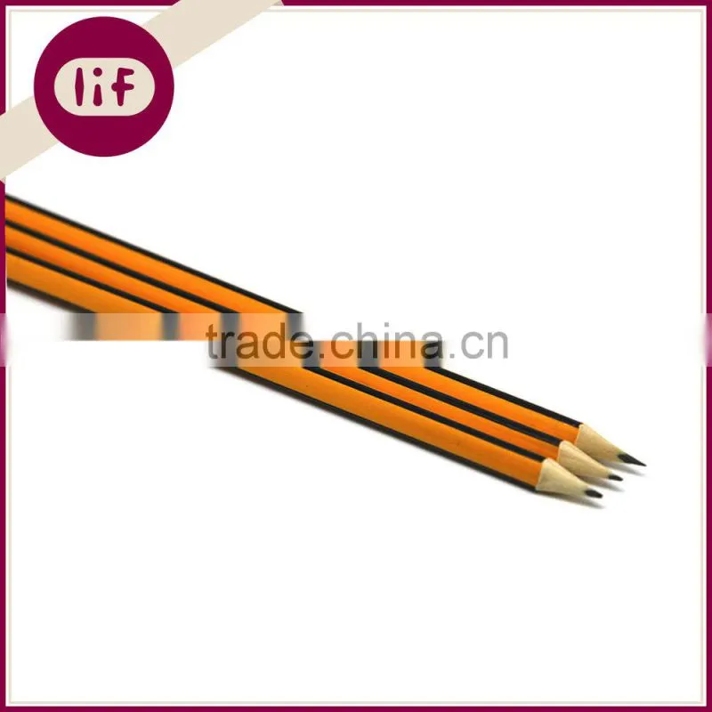 Standard Size Yellow & Black Wooden HB Pencil Sharpened with Eraser, HB Pencil with Eraser Topper, HB Pine Pencil with Eraser