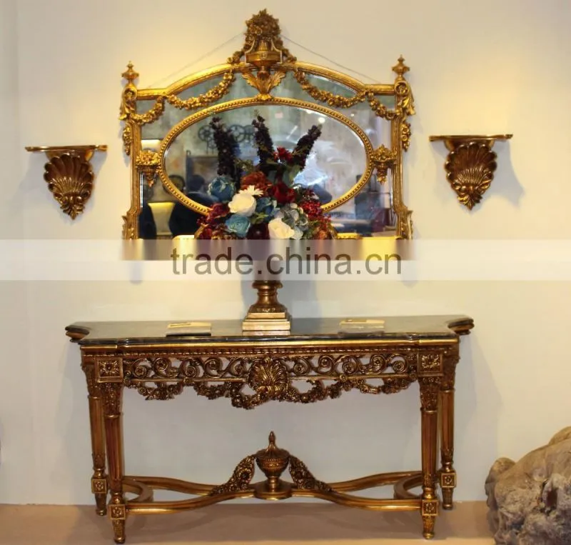 Made in China Foshan factory baroque furniture console gold