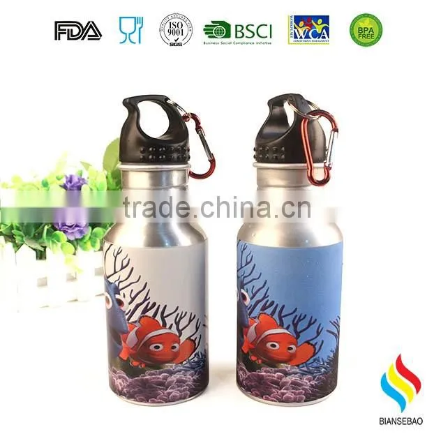 600ML Aluminum sports water bottle with straw