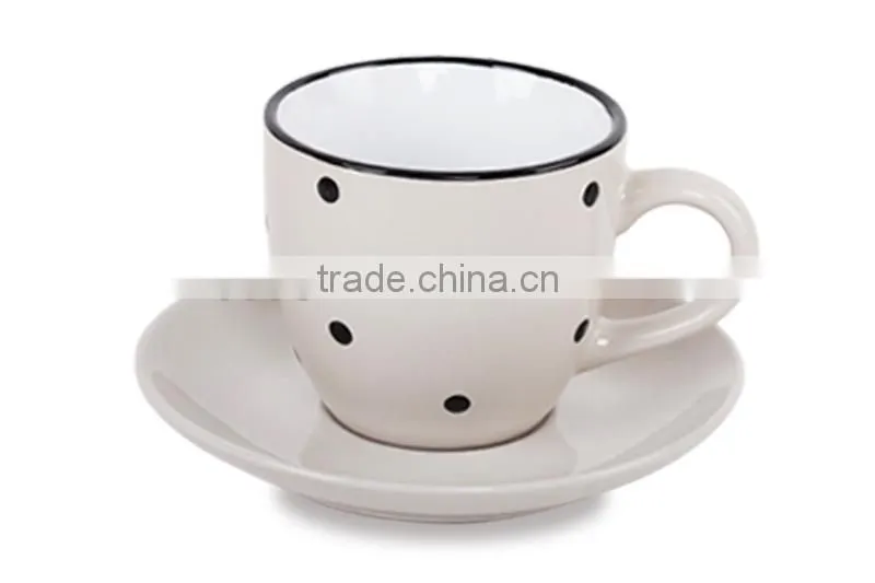 cheap 8oz tea cup and saucer green stoneware cup and saucer