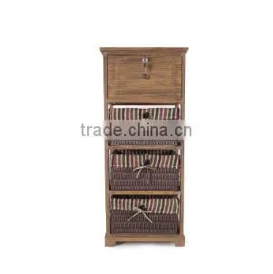 Multi PP drawer paulownia storage cabinet