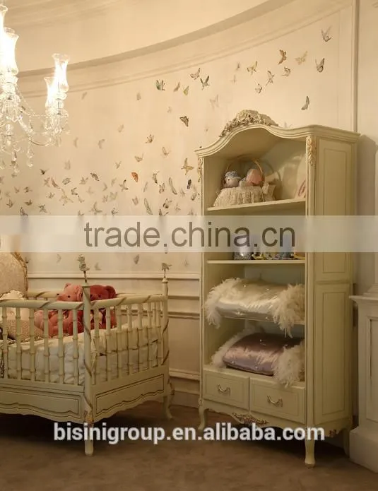 Classical European style new arrival hand carved wooden storage baby wardrobe - BF07-70192W1