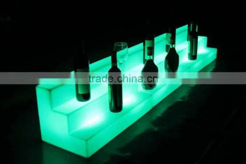 HDPE plastic color changing 3 level big Light up portable led wine rack