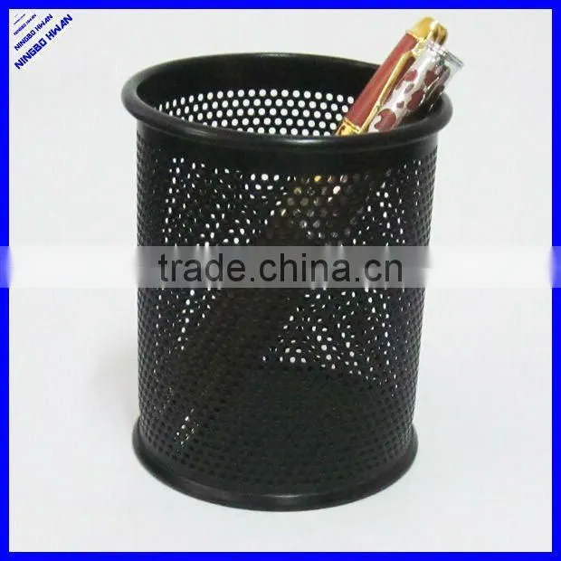hot selling 9cm diameter wire mesh single metal penholder