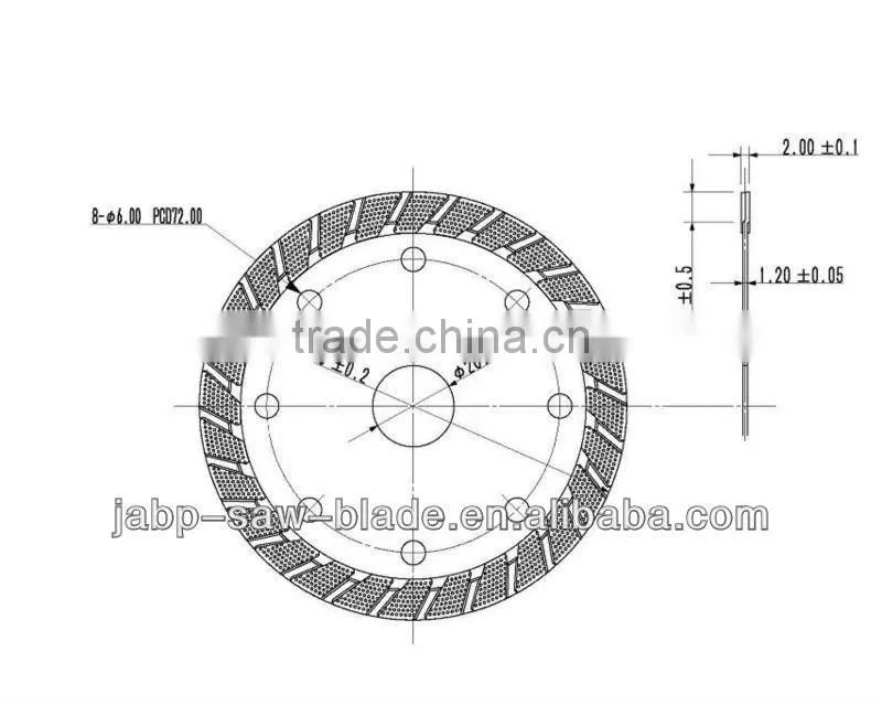 Order range diamond cutting blade