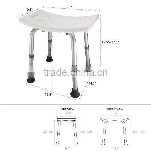 Adjustable Bath Bench or Shower Chair Bench Seat Stool