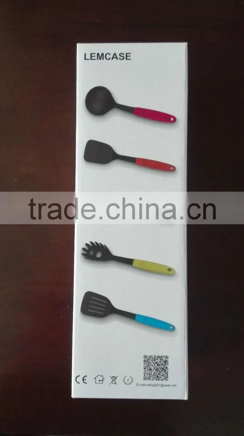 Amazon hot FDA multi color Heat Resistant silicone kitchen utensils,silicone 5-pcs cooking utensils