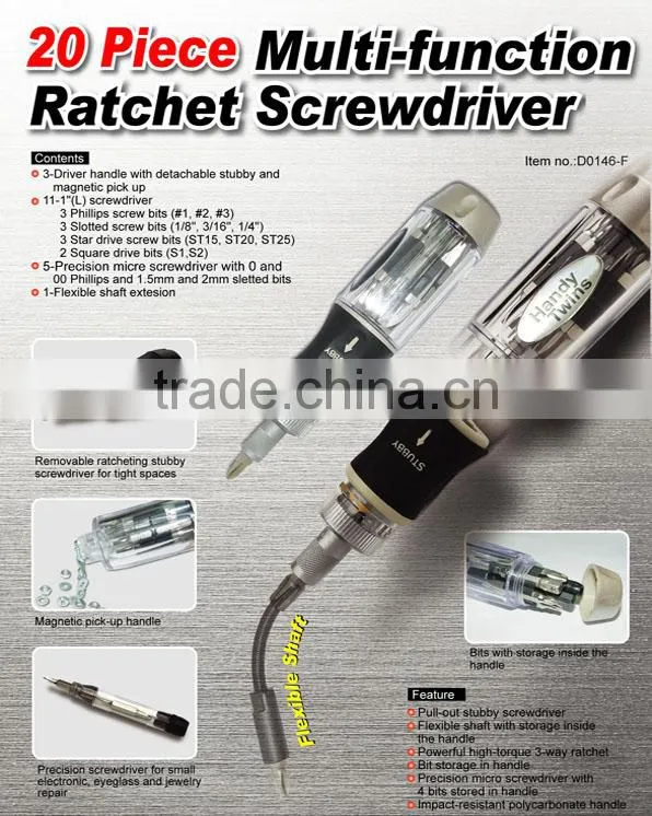20 Piece Multi-function Ratchet Screwdriver