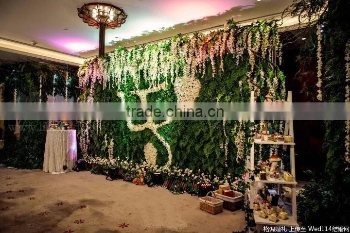 Colorful Artificial Flower Wall Backdrop with Wholesale Silk Flower Hydrangea and Rose for Wedding