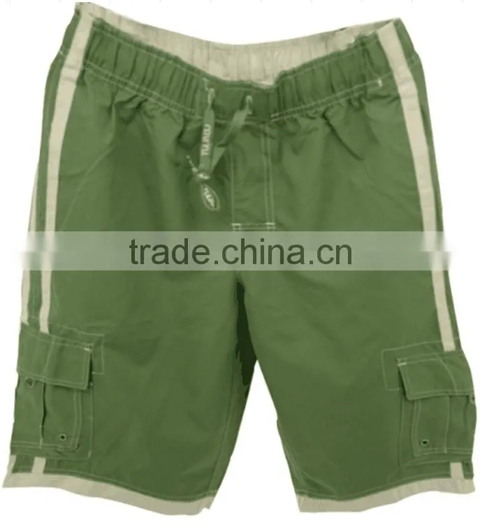 Three pocket simple men casual board shorts with rope