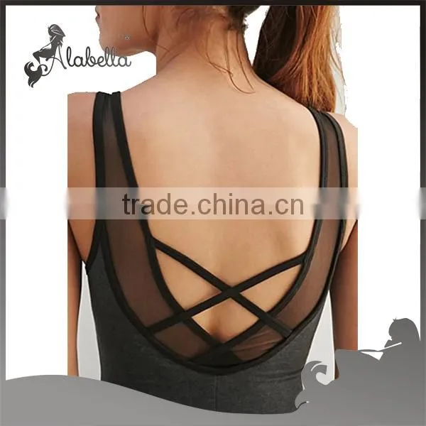 Women jumpsuit built bra with removable cups for gym wear