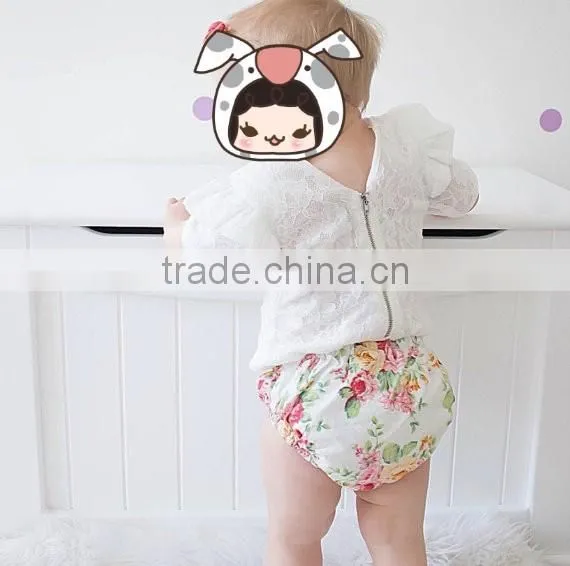 Baby underwear chiffon fabric ruffle bloomers match same color hair accessories