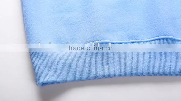 Cheaper customized designs fashionable ladies printed hoodies&sweatshirt CVC60/40 fleece crewneck hoodies&sweatshirt