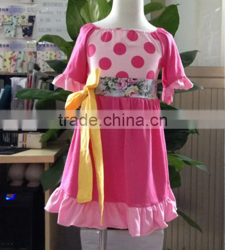 Hot Sale Baby Girls Beautiful Summer Cotton Dress Kids printed Skirt With Ruffles kids refreshing floral dress