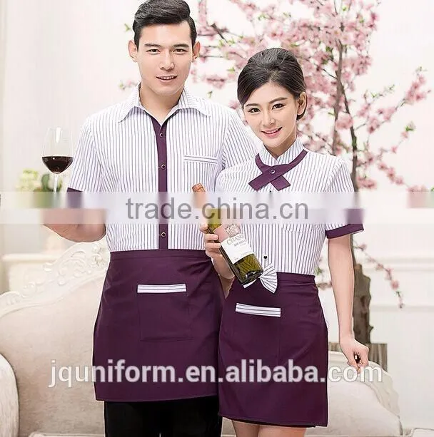 Custom factory price cheap new design waitress uniform,hotel receptionist uniforms wholesale