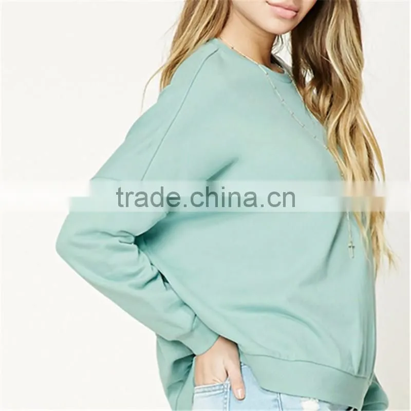 2017 OEM top selling college solid oversized sweatshirt without hood