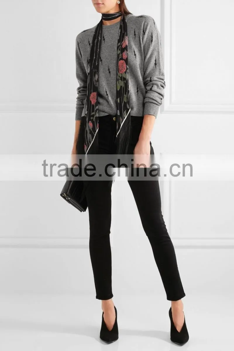 2017 fashion ladies wholesale custom knit shrug cashmere cardigan sweater woman Crew Neck