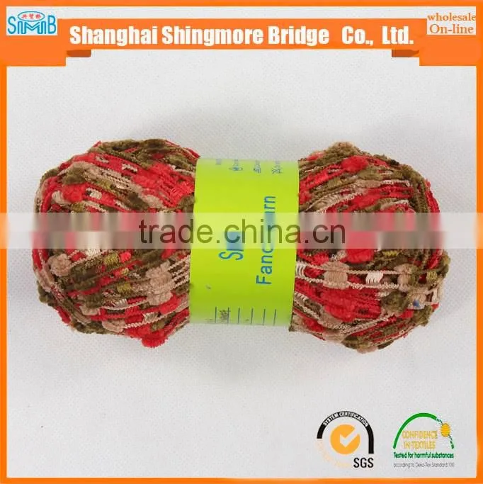 alibaba China knitting yarn supplier hot wholesale oeko-tex standard quality 100 polyester spun ladder yarn for knitting scarf