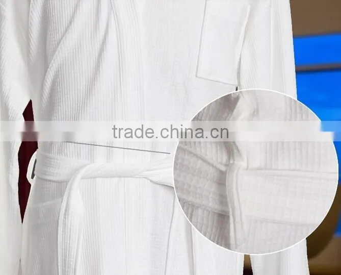 waffle cotton white bathrobe