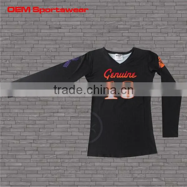 high quality long sleeves sublimation custom t-shirt