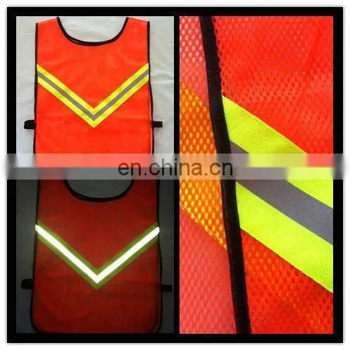 Hi vis Fabric Tape Fluorescent 8cm Black Nylon Ribbon For Safety Clothes