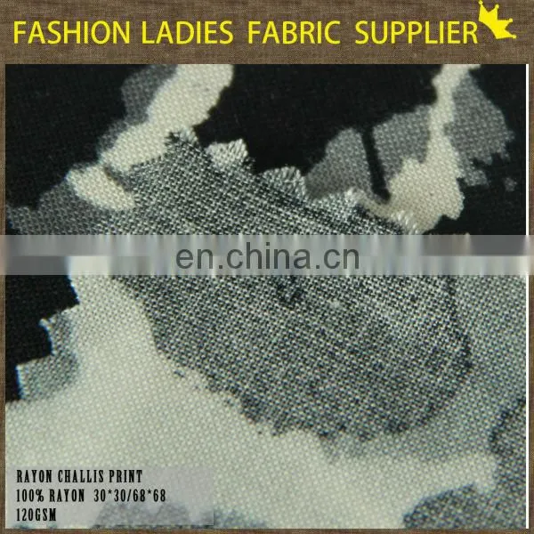 2015 spring new design 100%Printed viscose fabric for dress/ Printed Rayon fabric