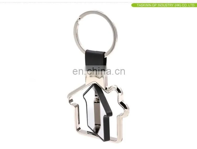 special shape cheap custom souvenir embossing metal keychain
