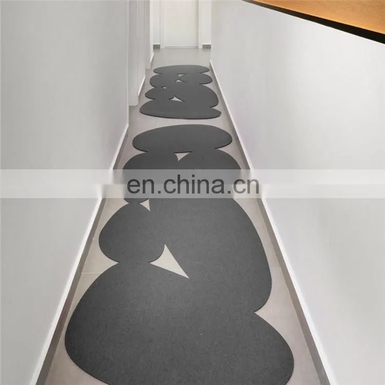 Modern minimalist wool felt rug, corridor rug, eco friendly boho rug