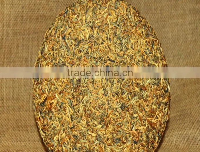 Golden Buds Tea Cake,Top Yunnan Dianhong Black Tea