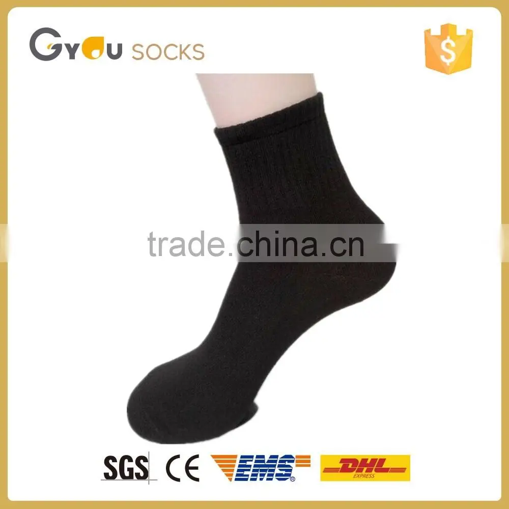 Men solid black machine knitted cotton dress-work socsk