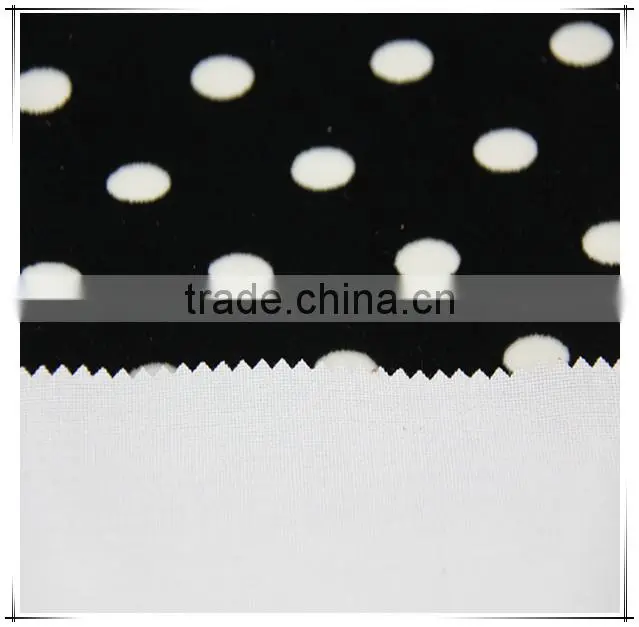 Mesh polka dot White flocking fabric for market in dubai
