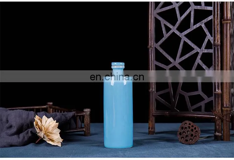 Jingdezhen Weian 500ml Six Colors Raw Stock Bottle Ceramic Wine Bottles