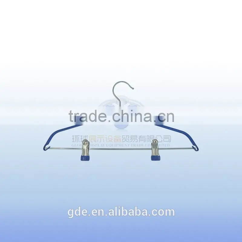 Wholesale grey coated clothes hanger with metal clip