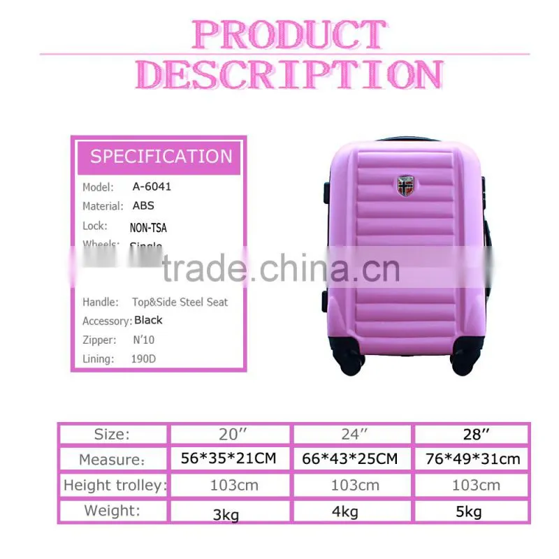 3pcs cheap abs luggage for India,Southeast Asia market