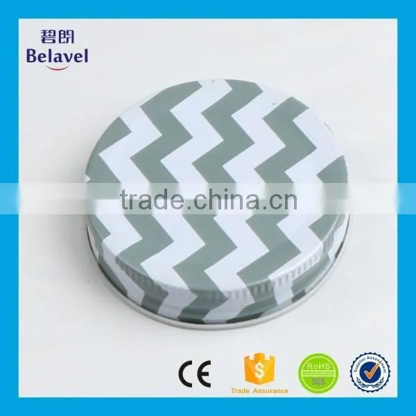 Bulk cheap glass jam jar colorful screw lid metal lug cap