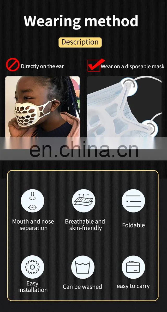Stock Silicone Inner Support Frame 3D Mask Bracket Plastic
