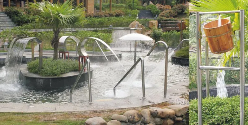 Pikes Decorative Acrylic Outdoor RGB Waterfall With LED Swimming Pool Fountain