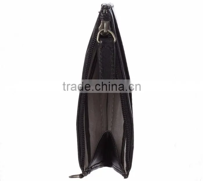 Genuine leather small coin purse with ID window for men's leather coin pocket