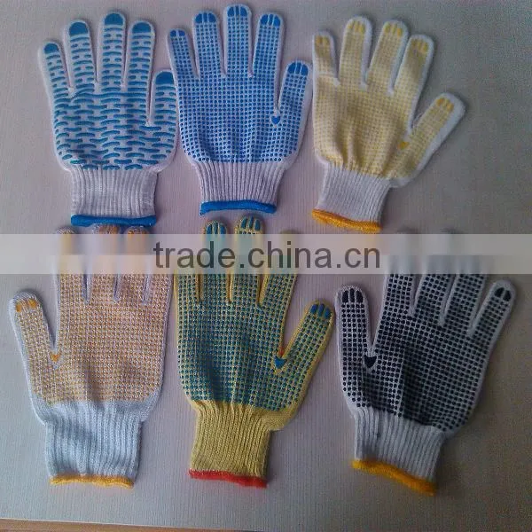 cheap pvc dotted knit gardening work gloves work glove en388