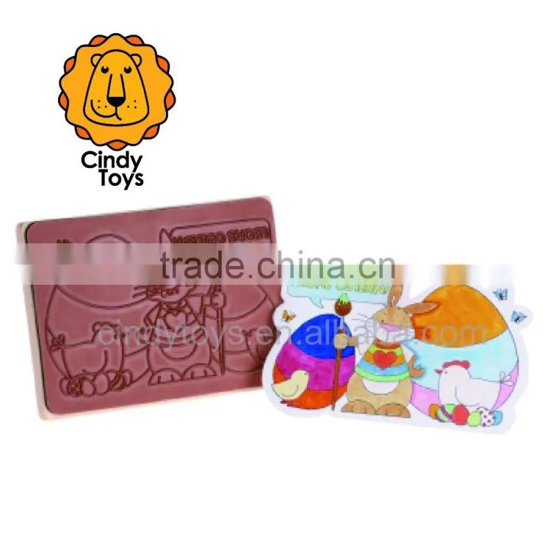 Wooden Stamp Happy Easter 1 pcs for Kids