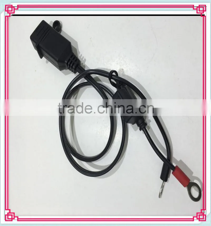 Custom USB 2.0 Female Prot 10A Fused 8.5mm Tender Ring Terminal Power Connection Cable