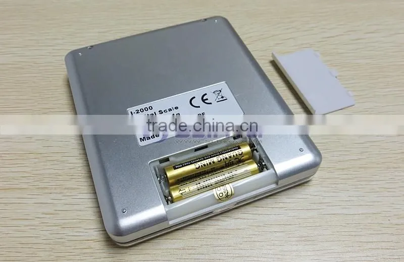 60 Second Auto Off 2000g 10cm x 10cm Square Metal Tray I2000 Kitchen Scale