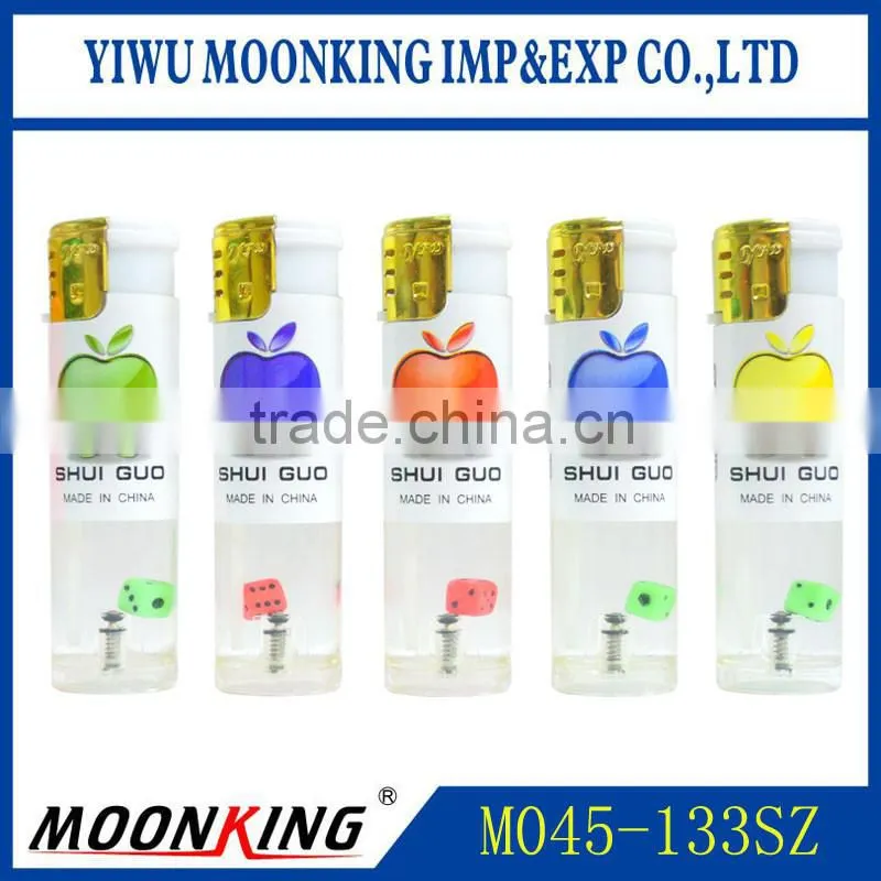 Good quality plastic material cigarette lighter electric windproof gas lighter with dice