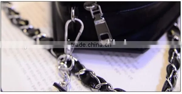 Popular diamond shaped evening bag shining pu chain bag