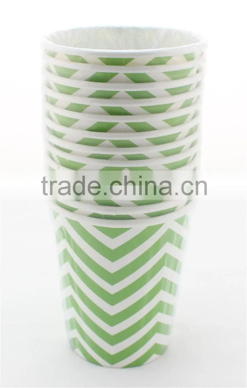 SGS&FDA Certificated New Design 9oz Stocked Cup Cold Drinking Paper Cups