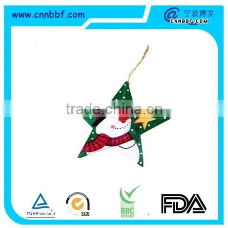 sublimation Christmas ceramic pendant ornament, Christmas star ornaments