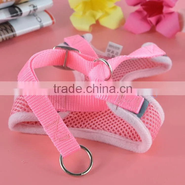 Pet Products Breathable Soft Fabric Full Body Mesh Dog Harness With Leash